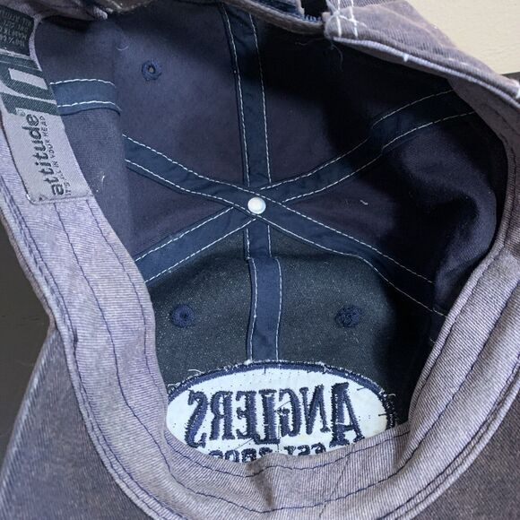 Anglers EST. 2000 Logo Ball Cap Hat Strapback, Attitude Brand MTN View, AR Gray - Picture 8 of 9